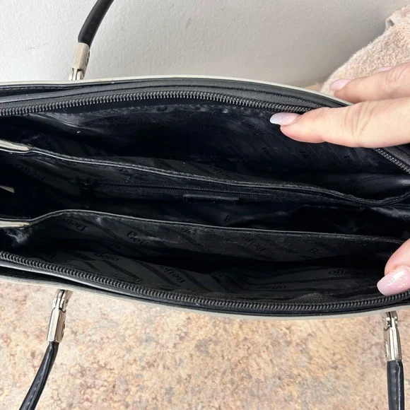 Beijo Y2K Frosty Silver color with Black Shoulder Purse - Picture 9 of 14